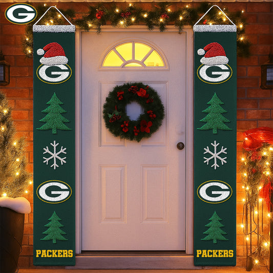 NFL x GB Merry Christmas Porch Sign HLP HLPHUONG