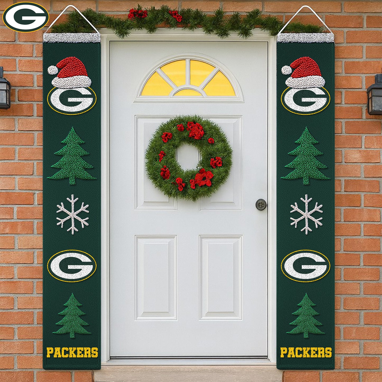 NFL x GB Merry Christmas Porch Sign HLP HLPHUONG
