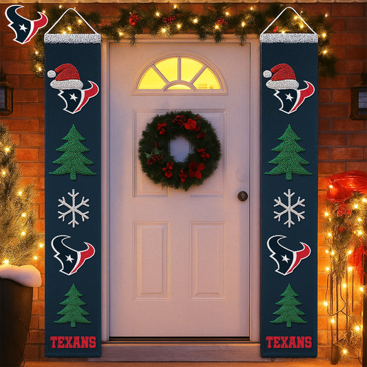 NFL x HOU Merry Christmas Porch Sign HLP HLPHUONG