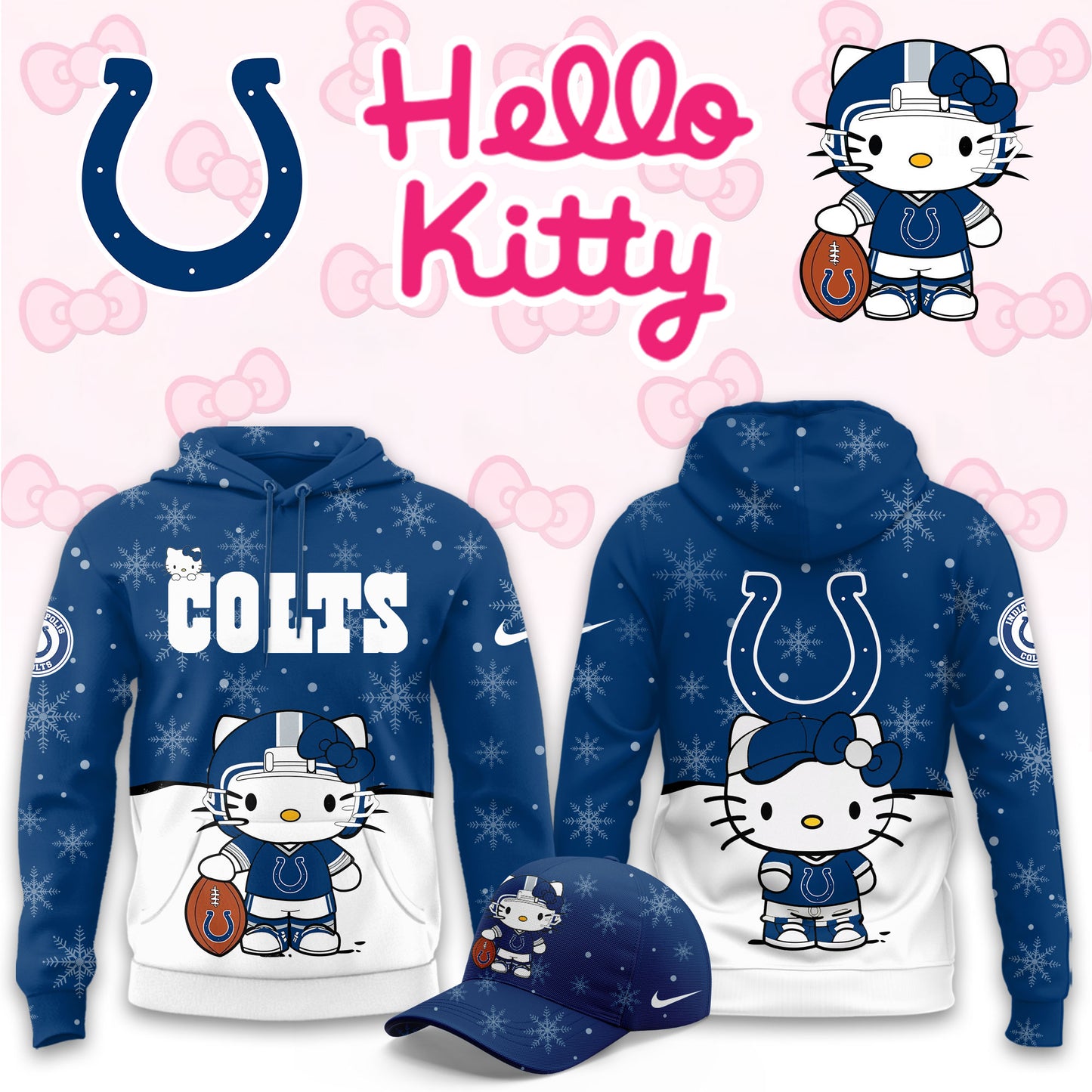 NFL x IND Chrismas Hello KT 3D Hoodie HLP HLPHUONG