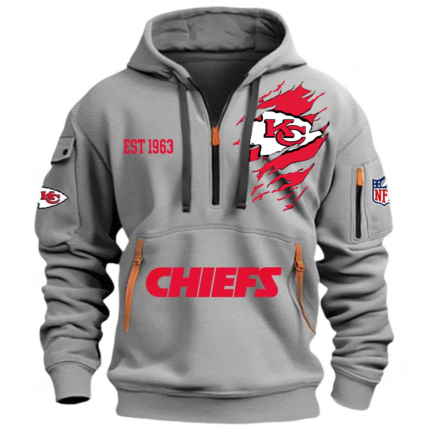 NFL x KC EST 1963 Half Zipper Hoodie HLP HLPHUONG