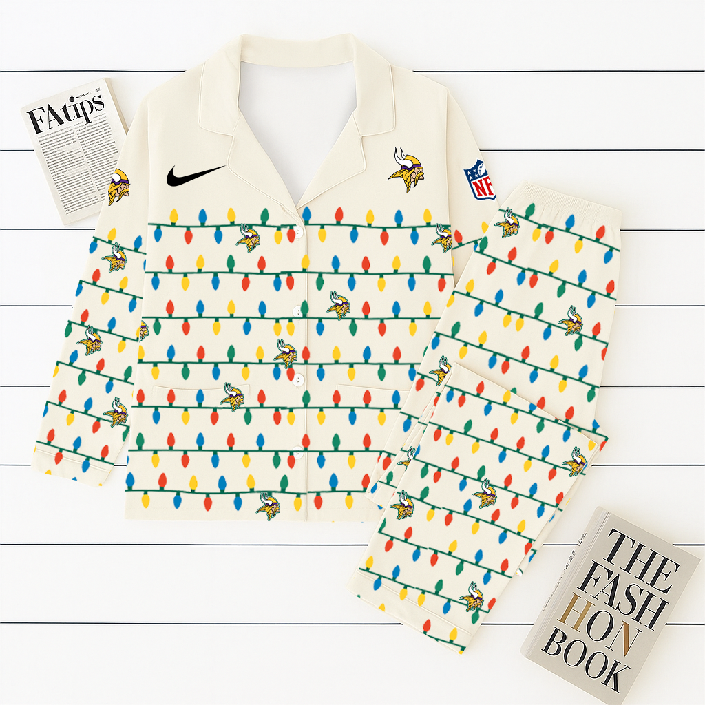 NFL x MIN Christmas Light Pajama Set HLP HLPHUONG