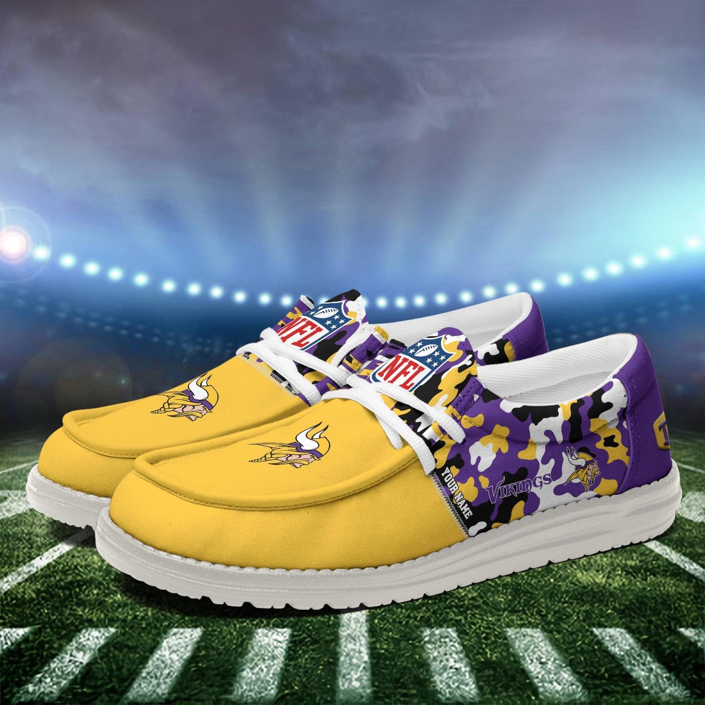 NFL x MIN Personalized Canvas Loafer Shoes HLP