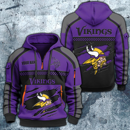 NFL x MIN Personalized Half-zip Hoodie HLP