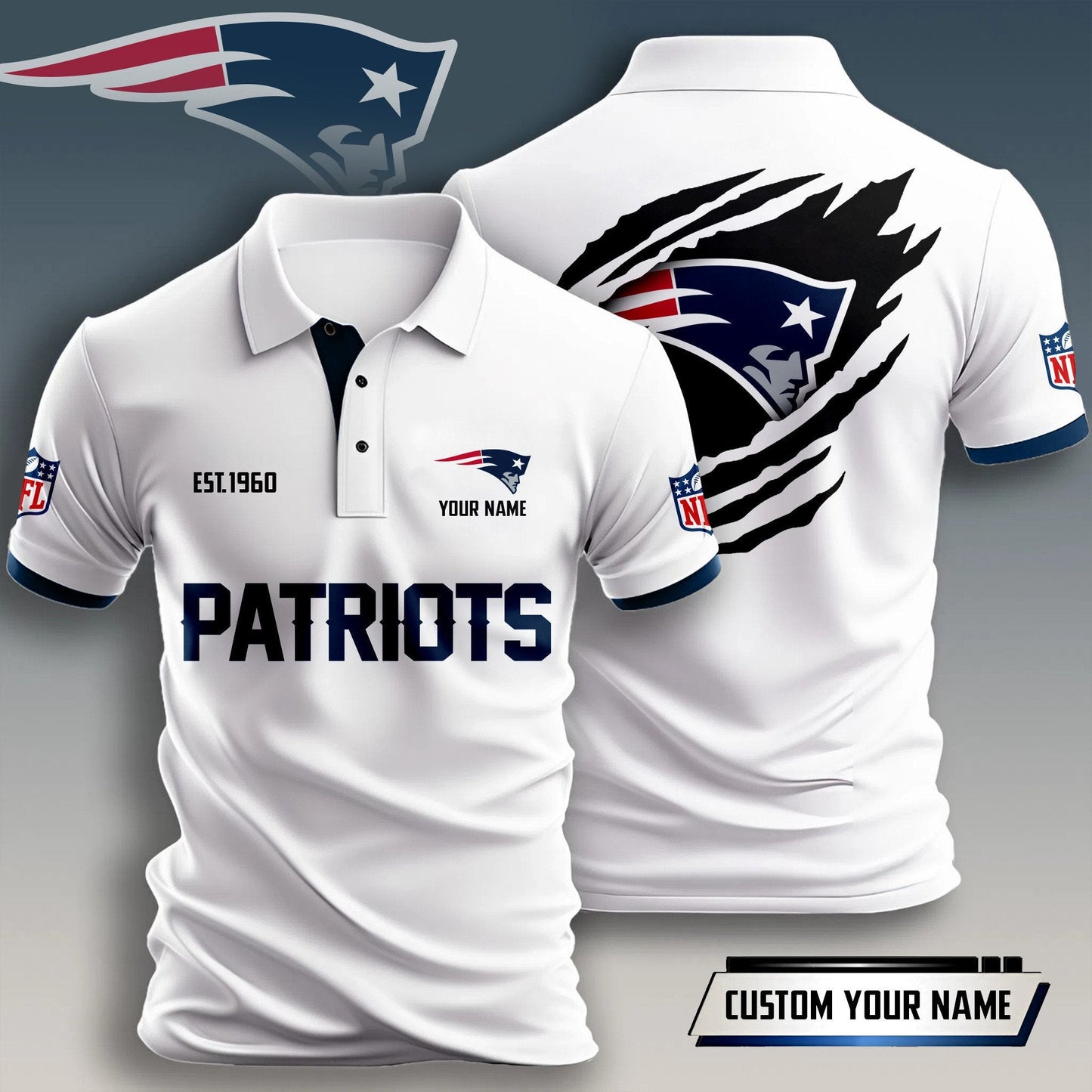 NFL x NE Est Personalized Polo Shirt HLP