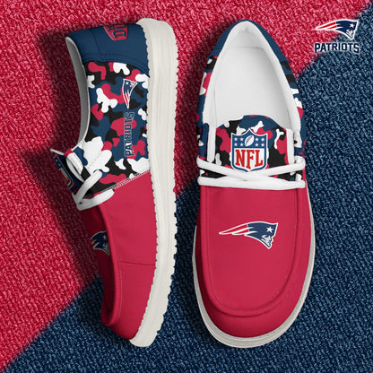 NFL x NE Personalized Canvas Loafer Shoes HLP