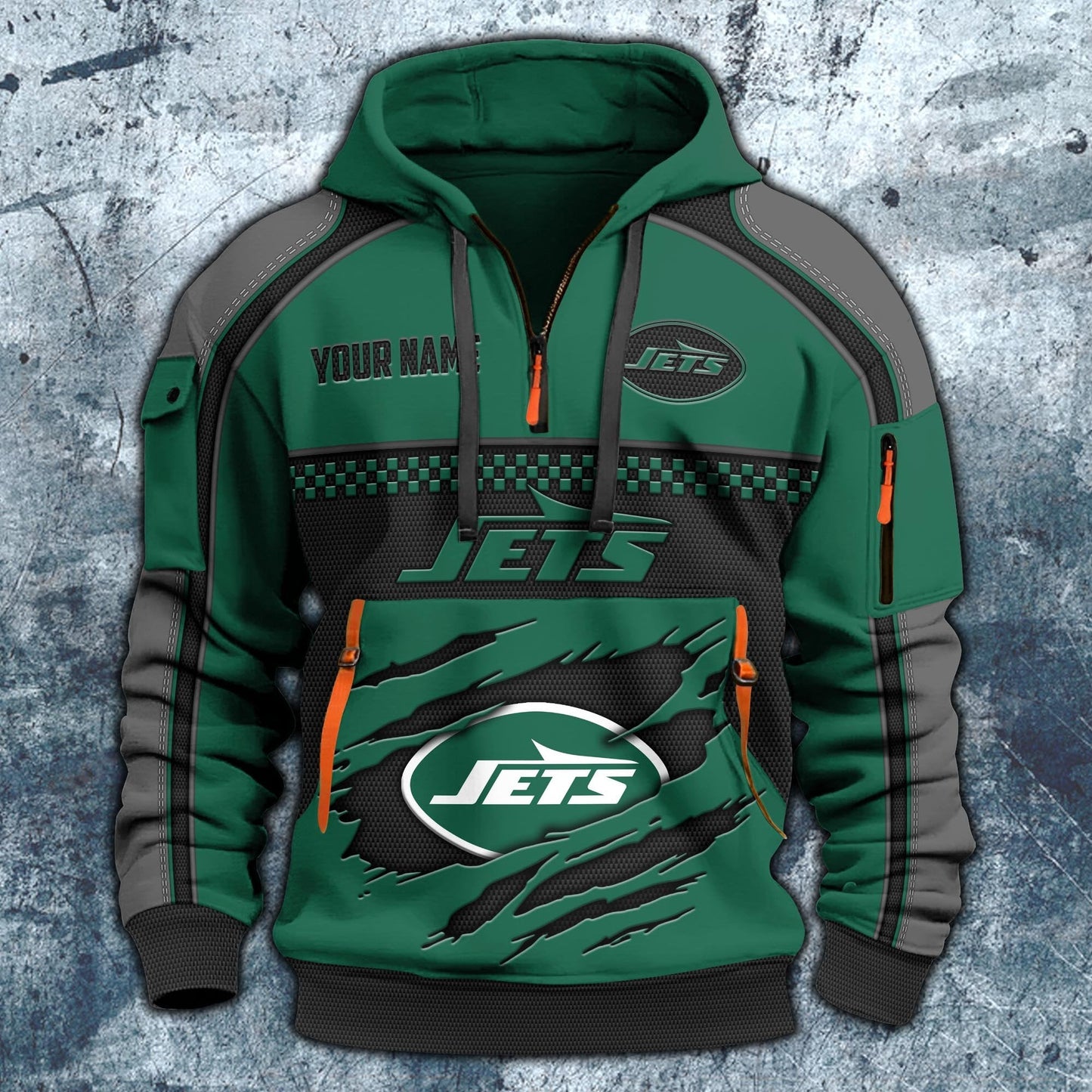 NFL x NYJ Personalized Half-zip Hoodie HLP