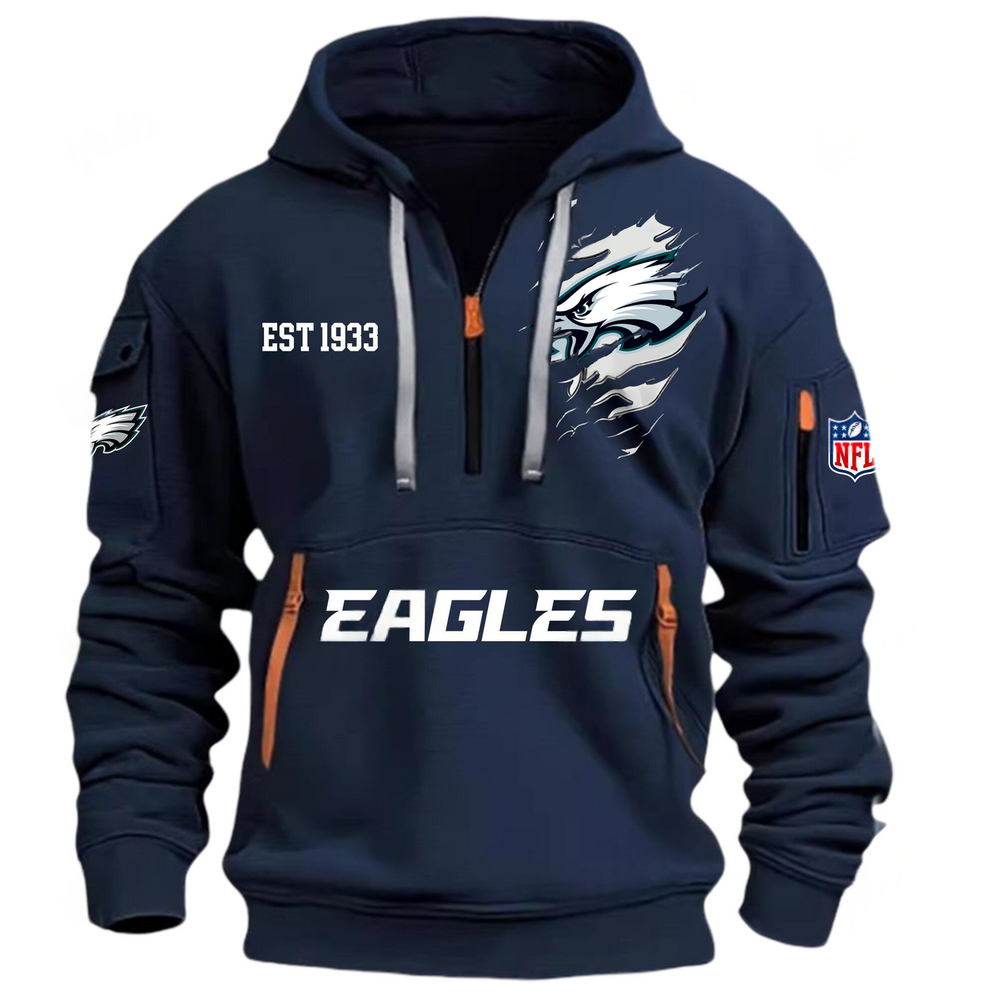 NFL x PHI EST 1933 Half Zipper Hoodie HLP HLPHUONG