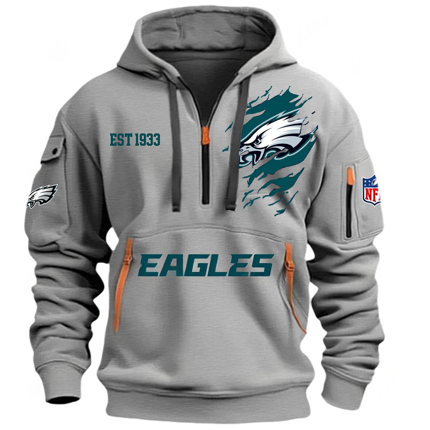 NFL x PHI EST 1933 Half Zipper Hoodie HLP HLPHUONG