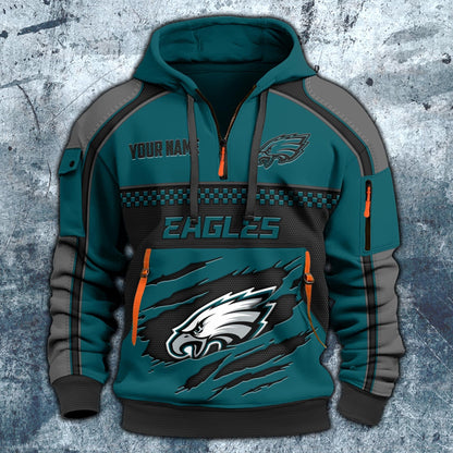 NFL x PHI Personalized Half-zip Hoodie HLP
