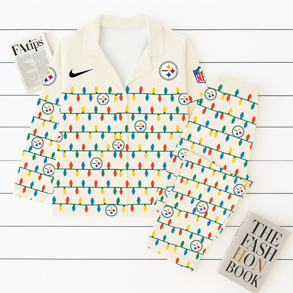 NFL x PIT Christmas Light Pajama Set HLP HLPHUONG