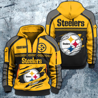 NFL x PIT Personalized Half-zip Hoodie HLP
