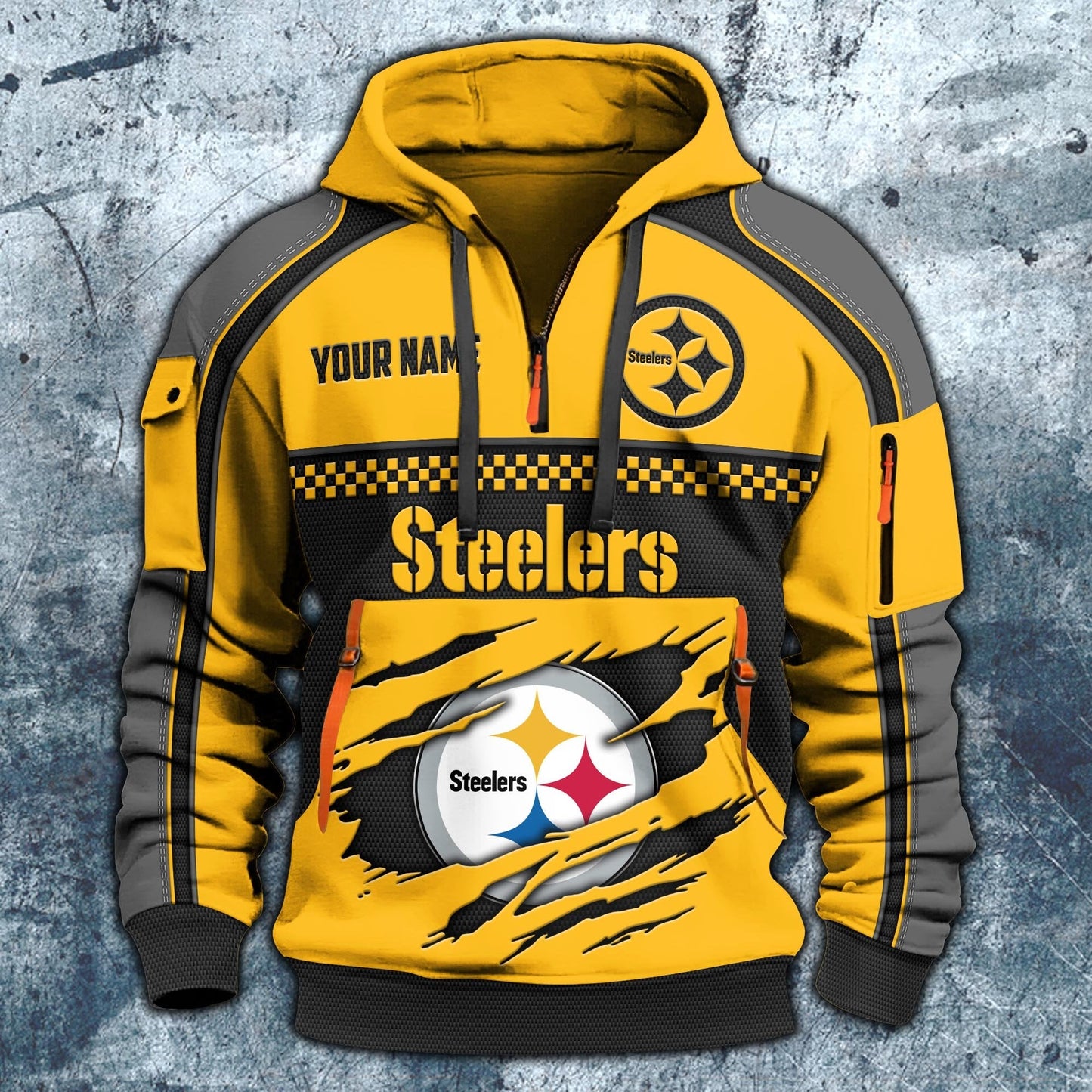 NFL x PIT Personalized Half-zip Hoodie HLP