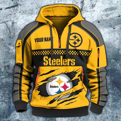 NFL x PIT Personalized Half-zip Hoodie HLP