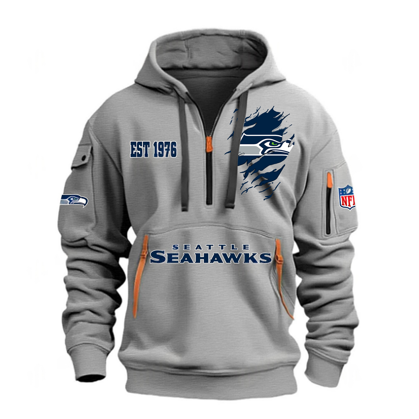 NFL x SEA EST 1976 Half Zipper Hoodie HLP HLPHUONG