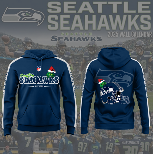 NFL x SEA Merry Grinchmas 3D Hoodie HLP HLPHUONG