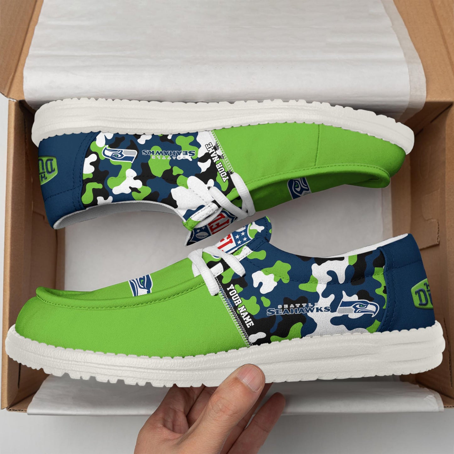 NFL x SEA Personalized Canvas Loafer Shoes HLP