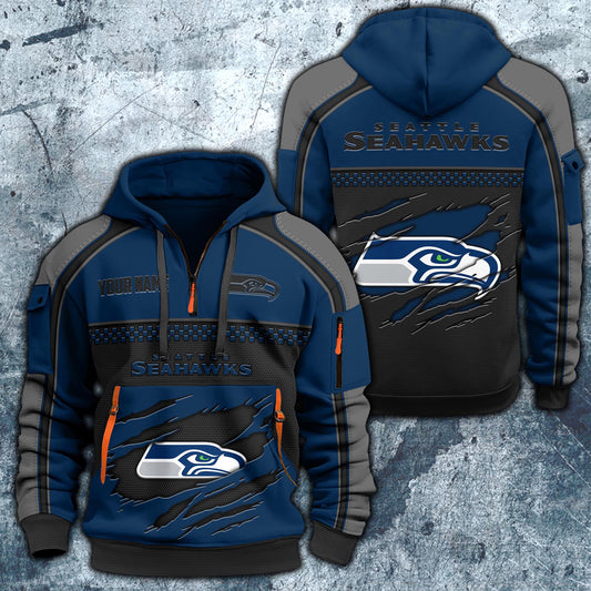 NFL x SEA Personalized Half-zip Hoodie HLP