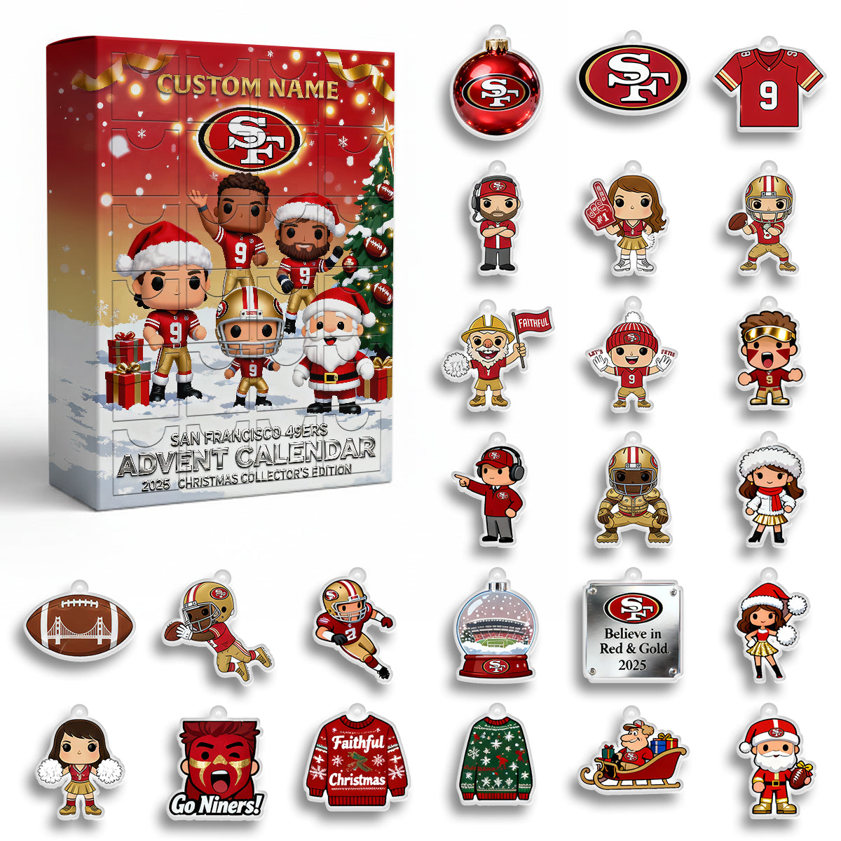 NFL x SF 2025 Christmas Personalized  Advent Calendar HLP HLPHUONG