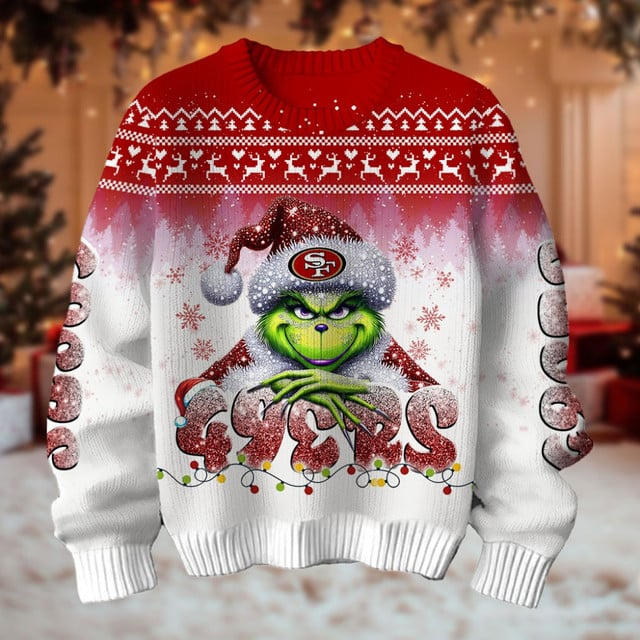 NFL x SF Merry Grinchmas Football Sweater V1 NAK