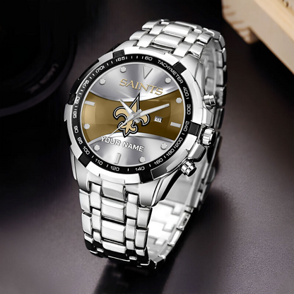NO x NFL Alloy Men Quartz Watch - Custom Name DATND TANTD