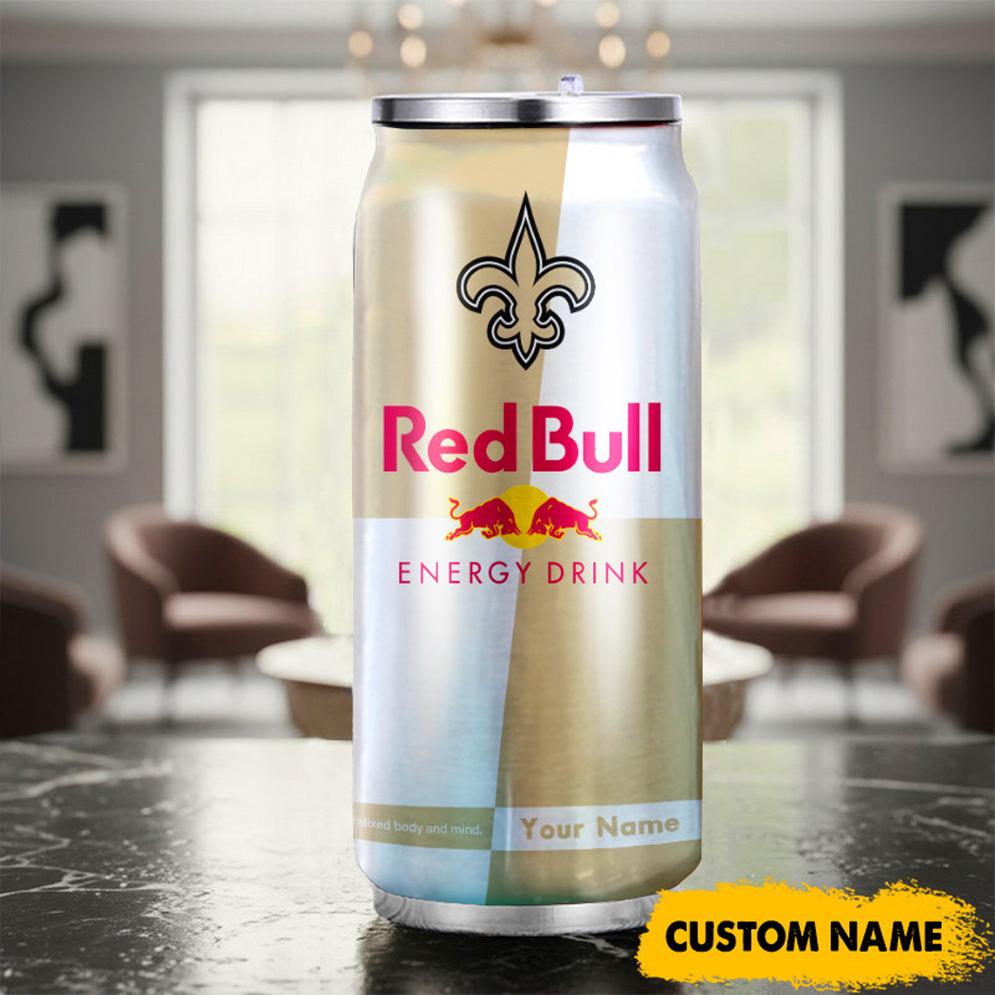 NO x NFL Mix RedB Drink Can Tumbler Custom Any Name DATND TANTD