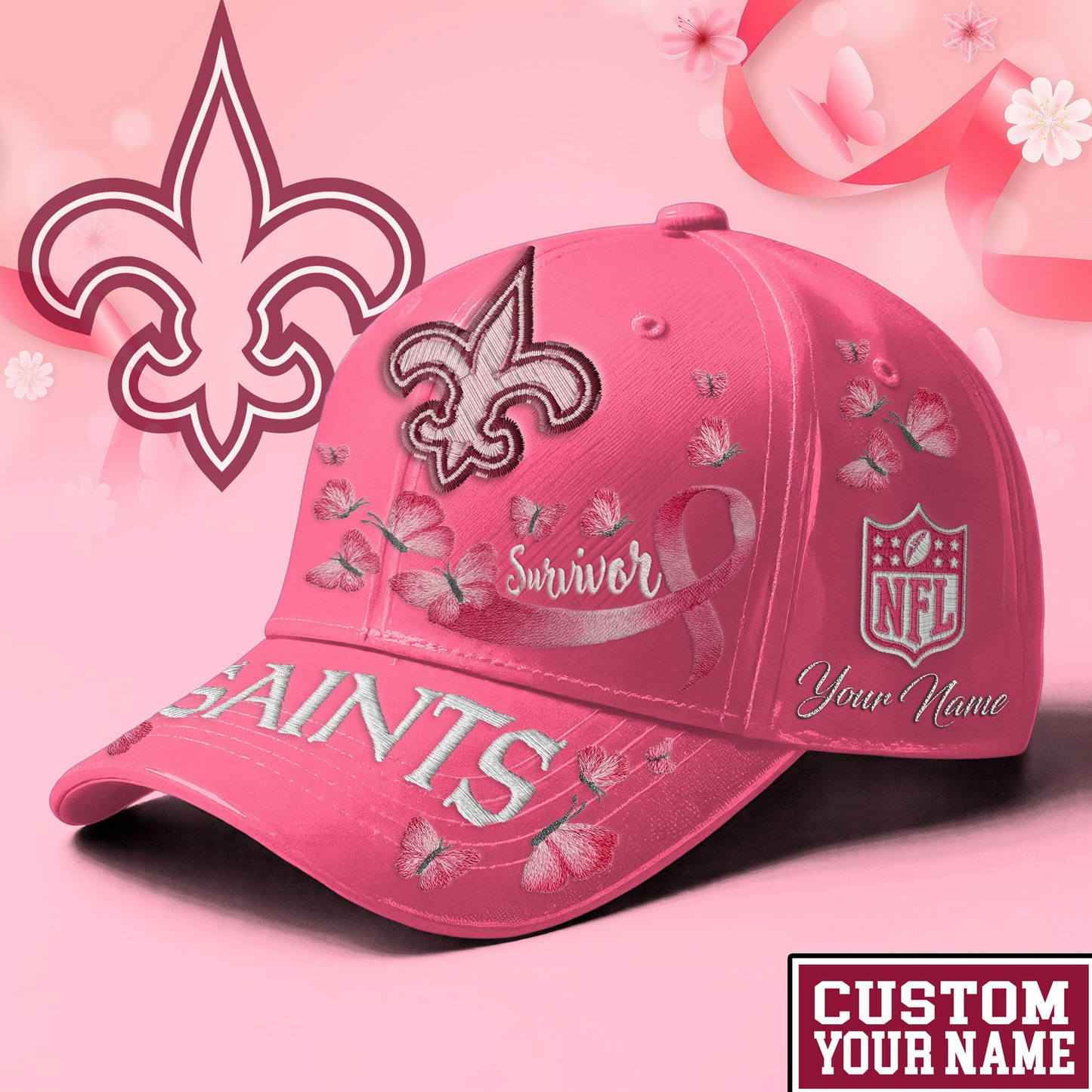 NO x NFL Premium Classic Cap Breast Cancer Survivor