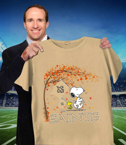 NO x NFL Snoopy and Woodstock Happy Autumn 2D Shirt DatND ThuongNH