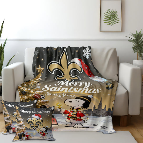 NO x SNP Premium Christmas Fleece Blanket & Throw Pillow V1 NAK NHT