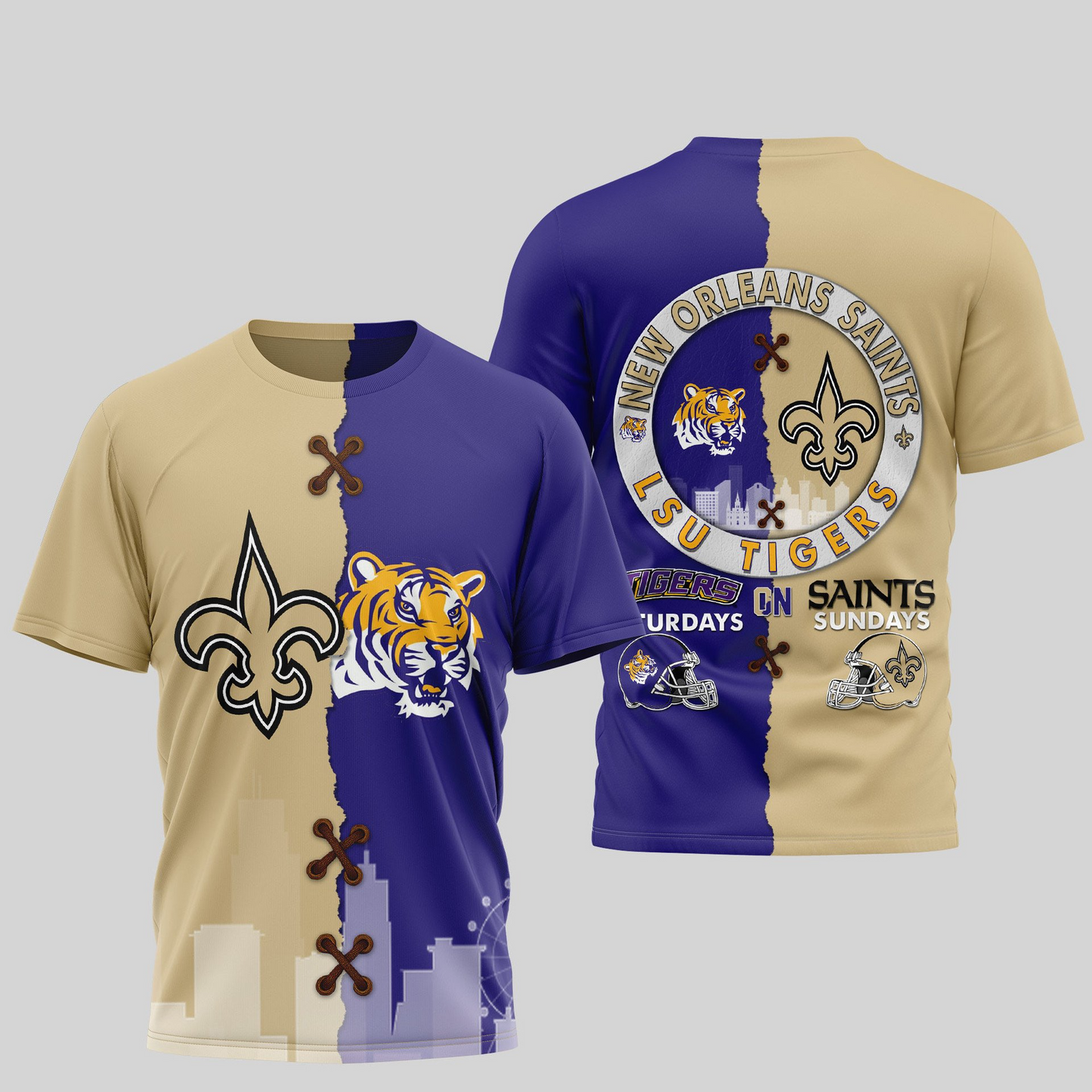 NOS Premium NFL x NCAA 3D T-shirt DDT NTL