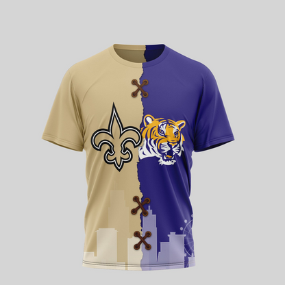 NOS Premium NFL x NCAA 3D T-shirt DDT NTL