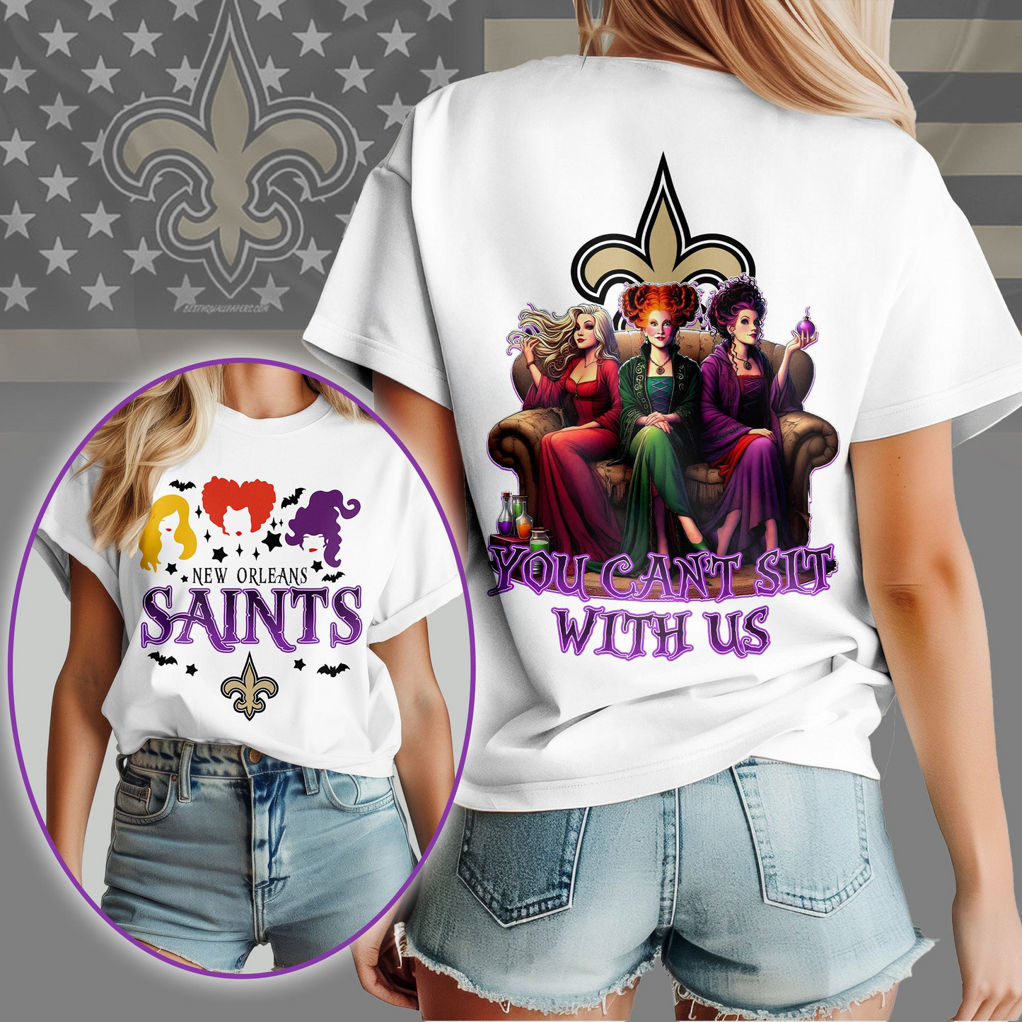 NOS Premium NFL You Can't Sit With Us 3D T-shirt DDT NTL