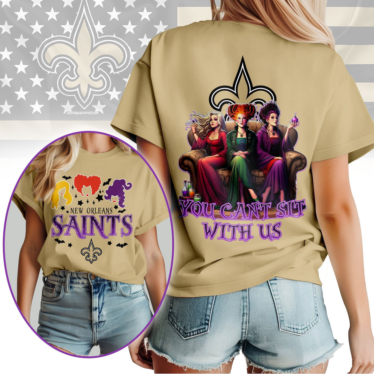 NOS Premium NFL You Can't Sit With Us 3D T-shirt DDT NTL