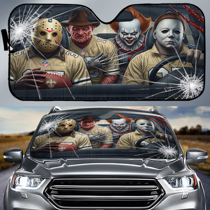 NOS x NFL Horror Car Sunshade For Fan DDT CTND