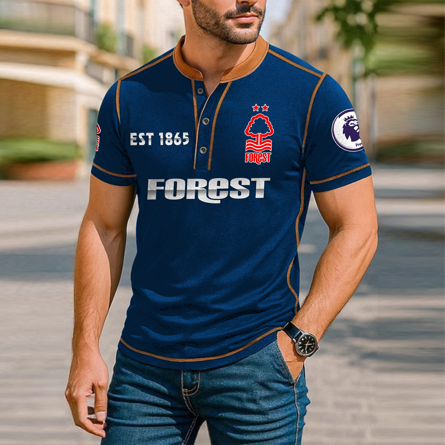 NOT Premium Men's Short Sleeve Henleys DatND DVT