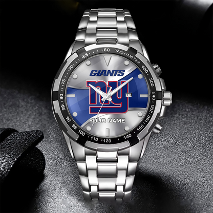NYG x NFL Alloy Men Quartz Watch - Custom Name DATND TANTD