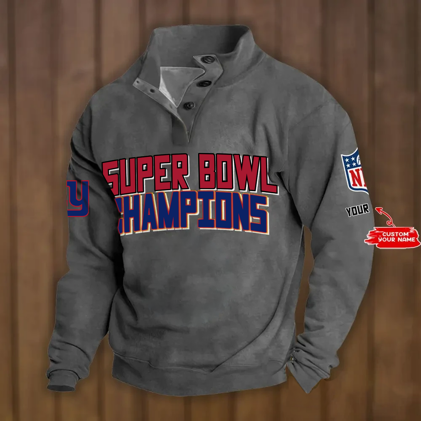 NYG x NFL Double Breasted Stand Collar Hoodies DATND TANTD