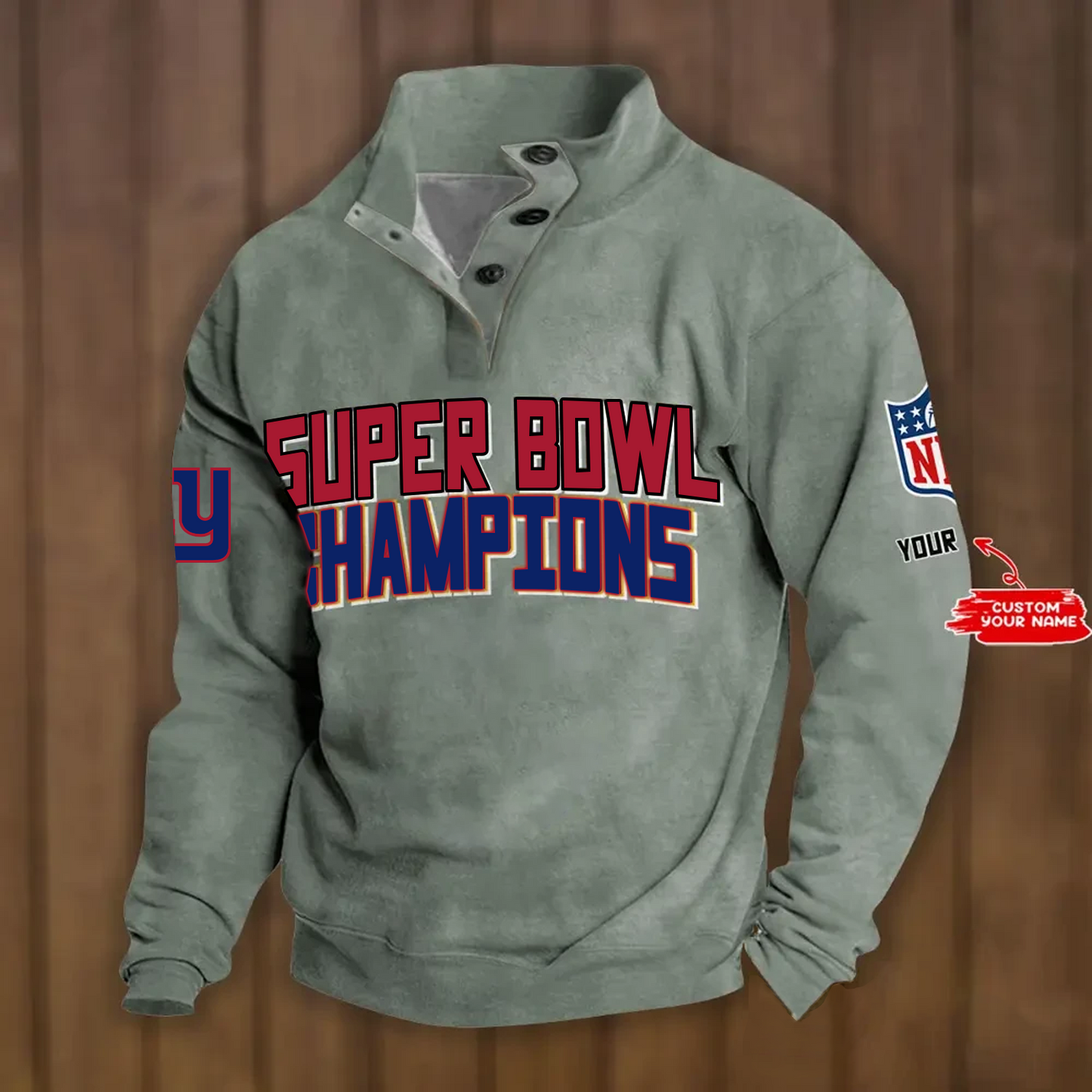 NYG x NFL Double Breasted Stand Collar Hoodies DATND TANTD