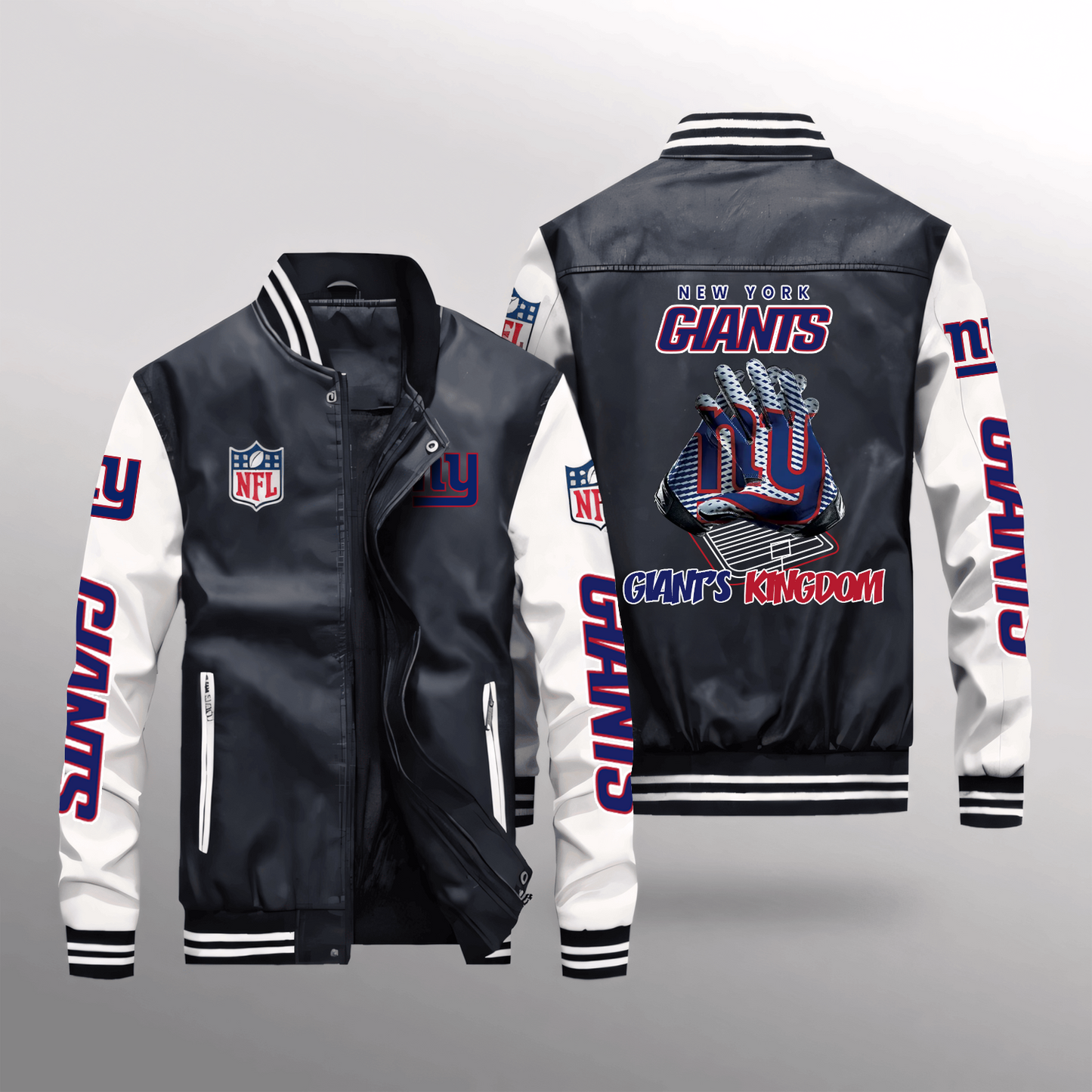 NYG x NFL Leather Bomber Jacket DATND TANTD