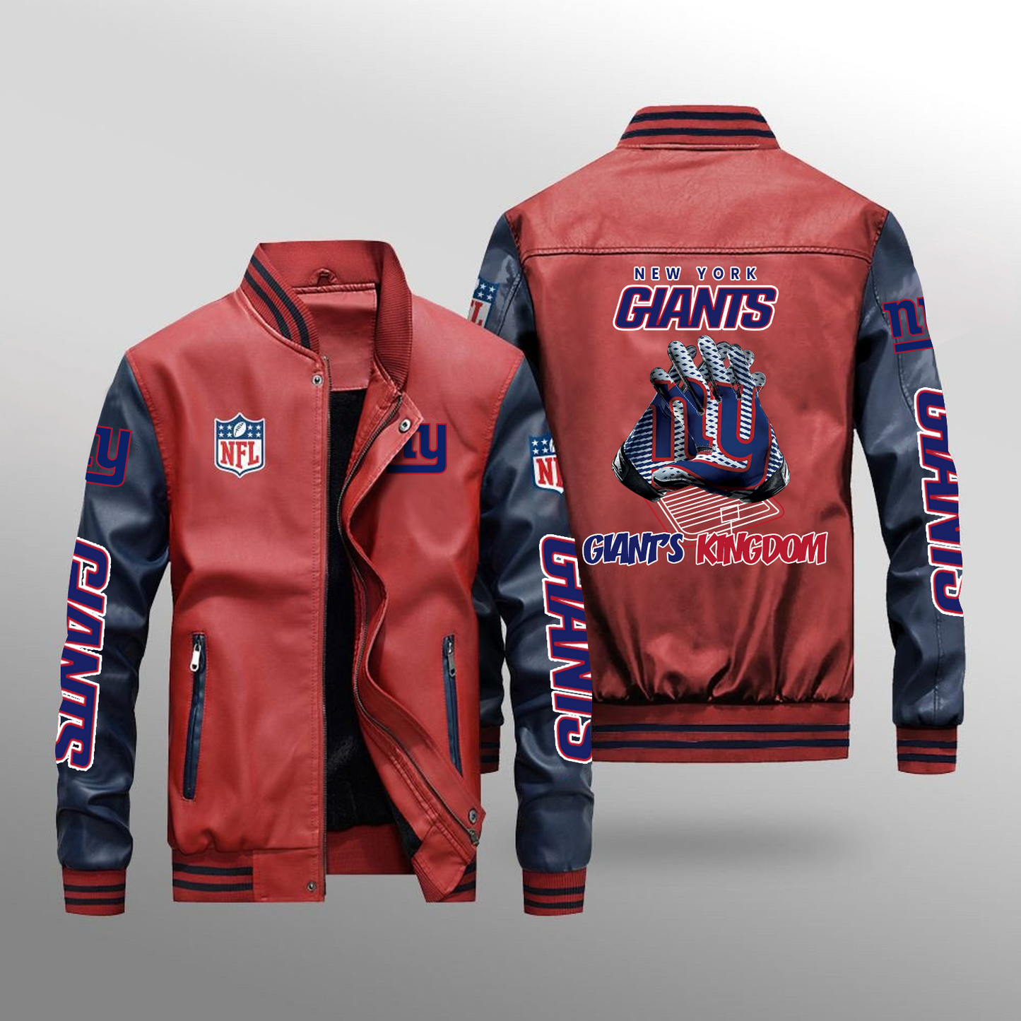 NYG x NFL Leather Bomber Jacket DATND TANTD