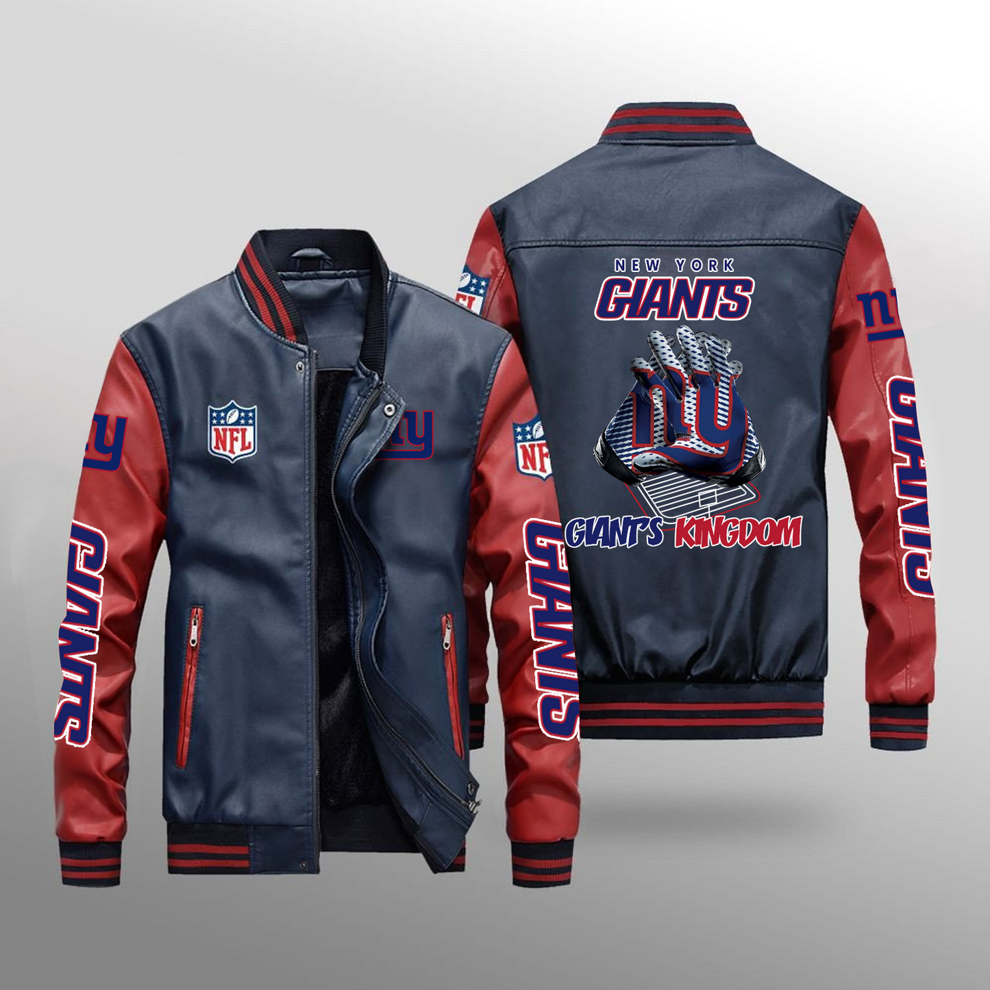 NYG x NFL Leather Bomber Jacket DATND TANTD