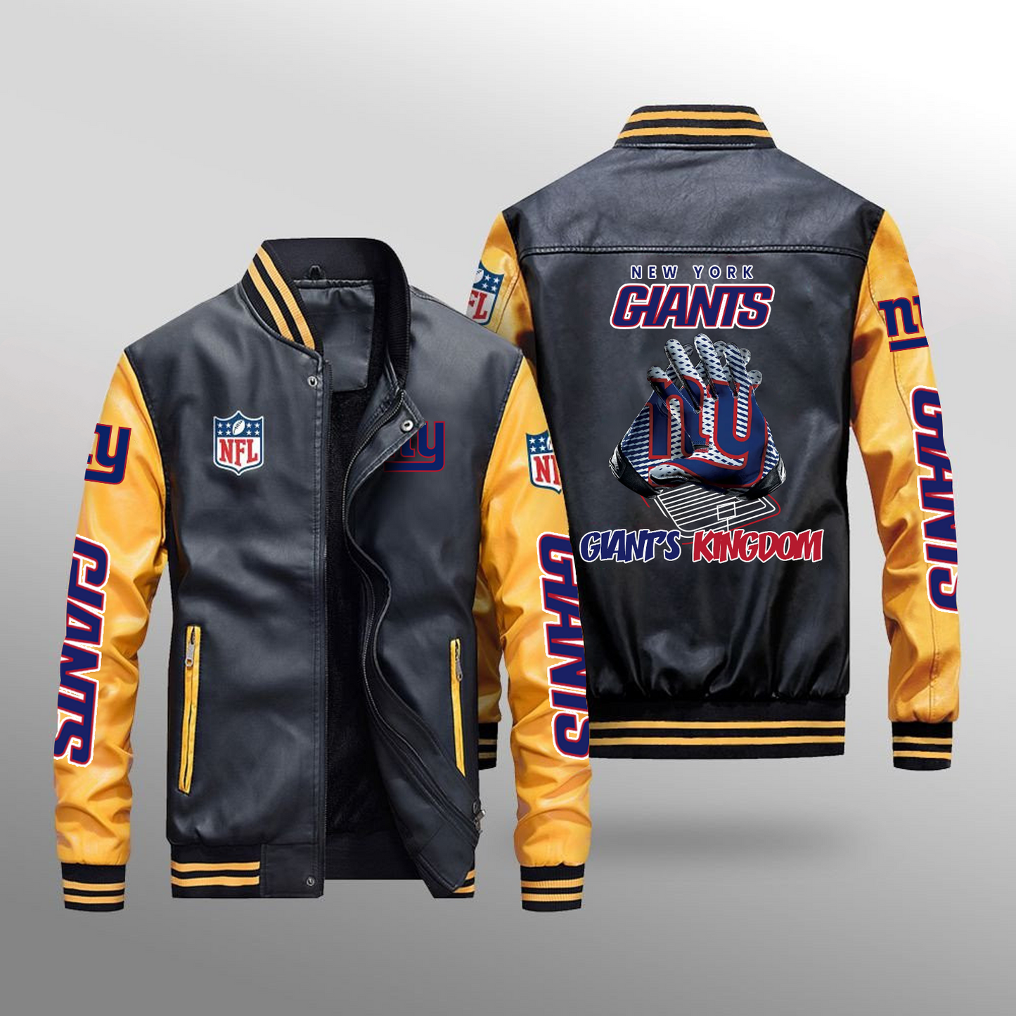 NYG x NFL Leather Bomber Jacket DATND TANTD