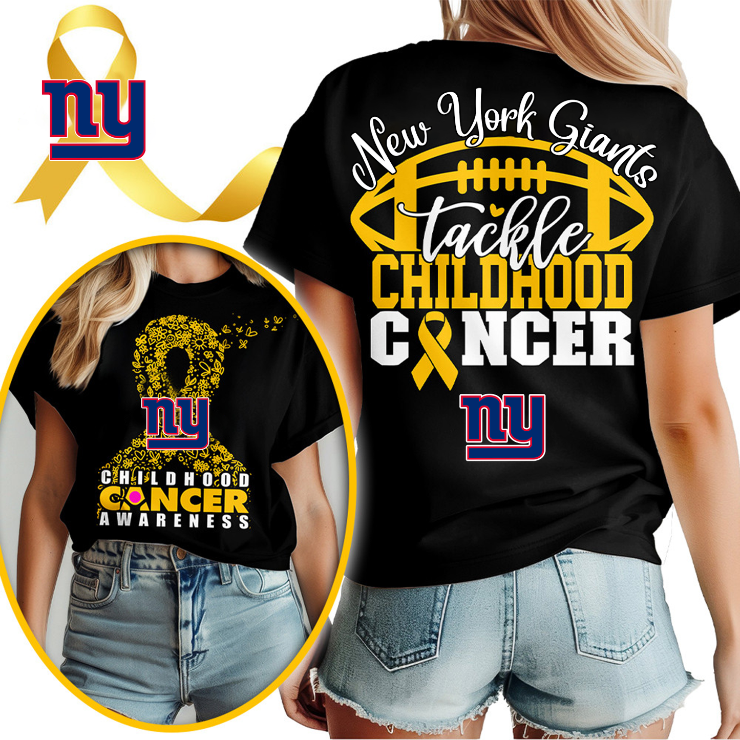 NYG X NFL Premium Childhood Cancer Awareness Month 3D Shirt DatND ThuongNH