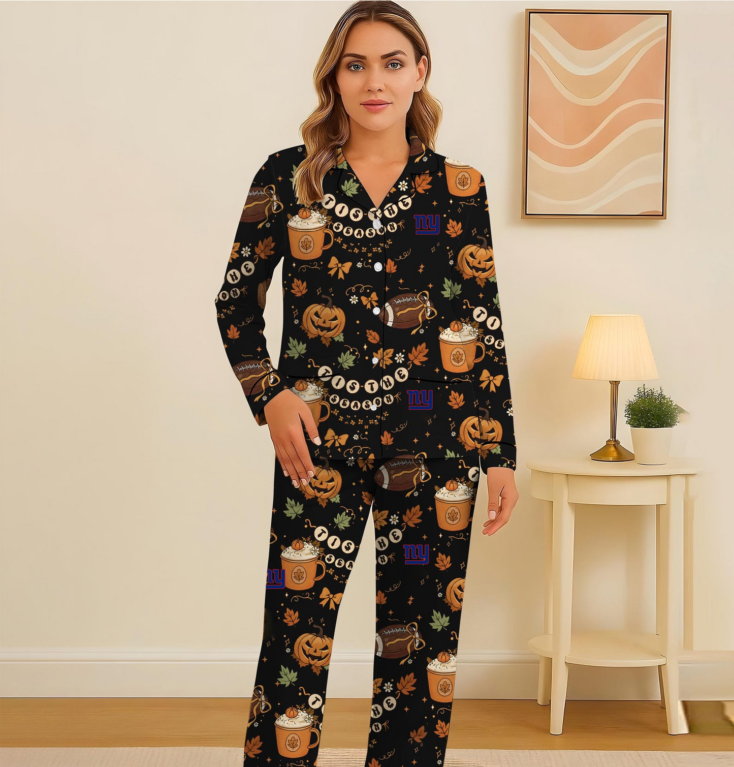 NYG x NFL Tis The Season Pajama Set DDT HLP