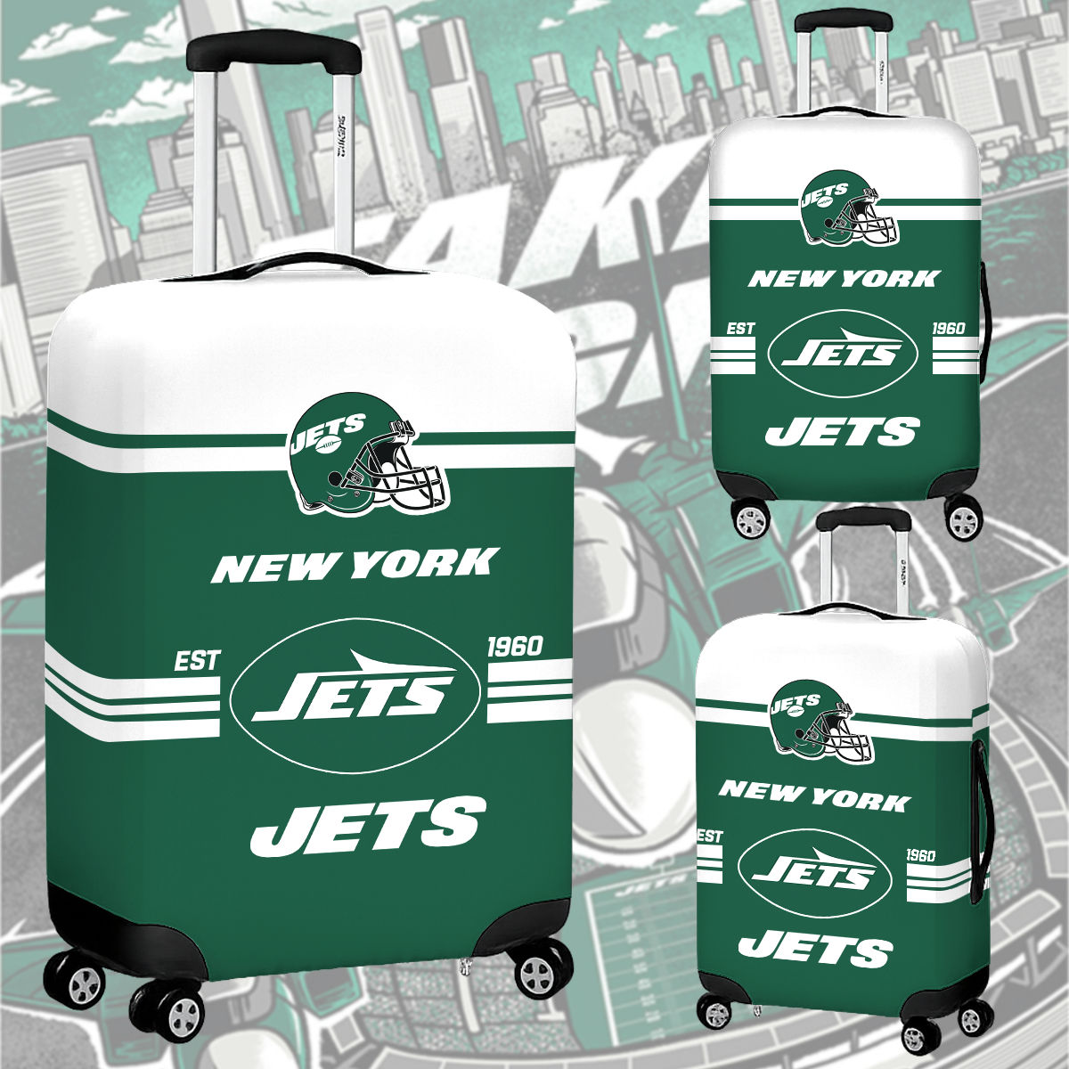 NYJ NFL Luggage Cover Suitcase Protector DDT NTL