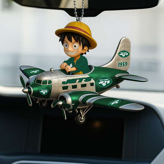 NYJ NFL x Luffy Premium Car Hanging Ornament DDT CTND