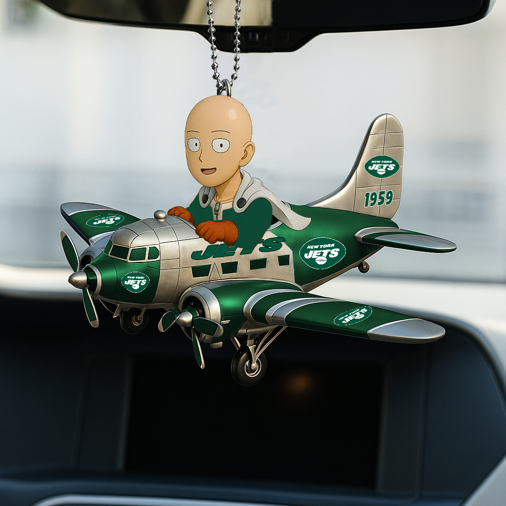 NYJ NFL x One-Punch Man Premium Car Hanging Ornament DDT HLP