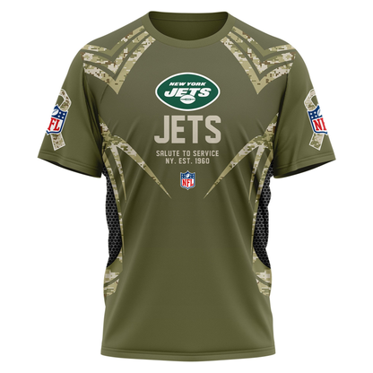 NYJ Premium NFL Salute to Service Camo 3D Shirt DDT CTND