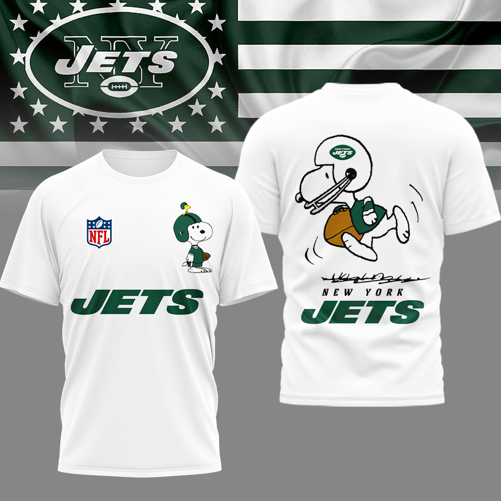 NYJ Premium NFL x Peanuts 3D Shirt DDT CTND