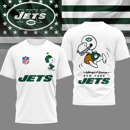 NYJ Premium NFL x Peanuts 3D Shirt DDT CTND